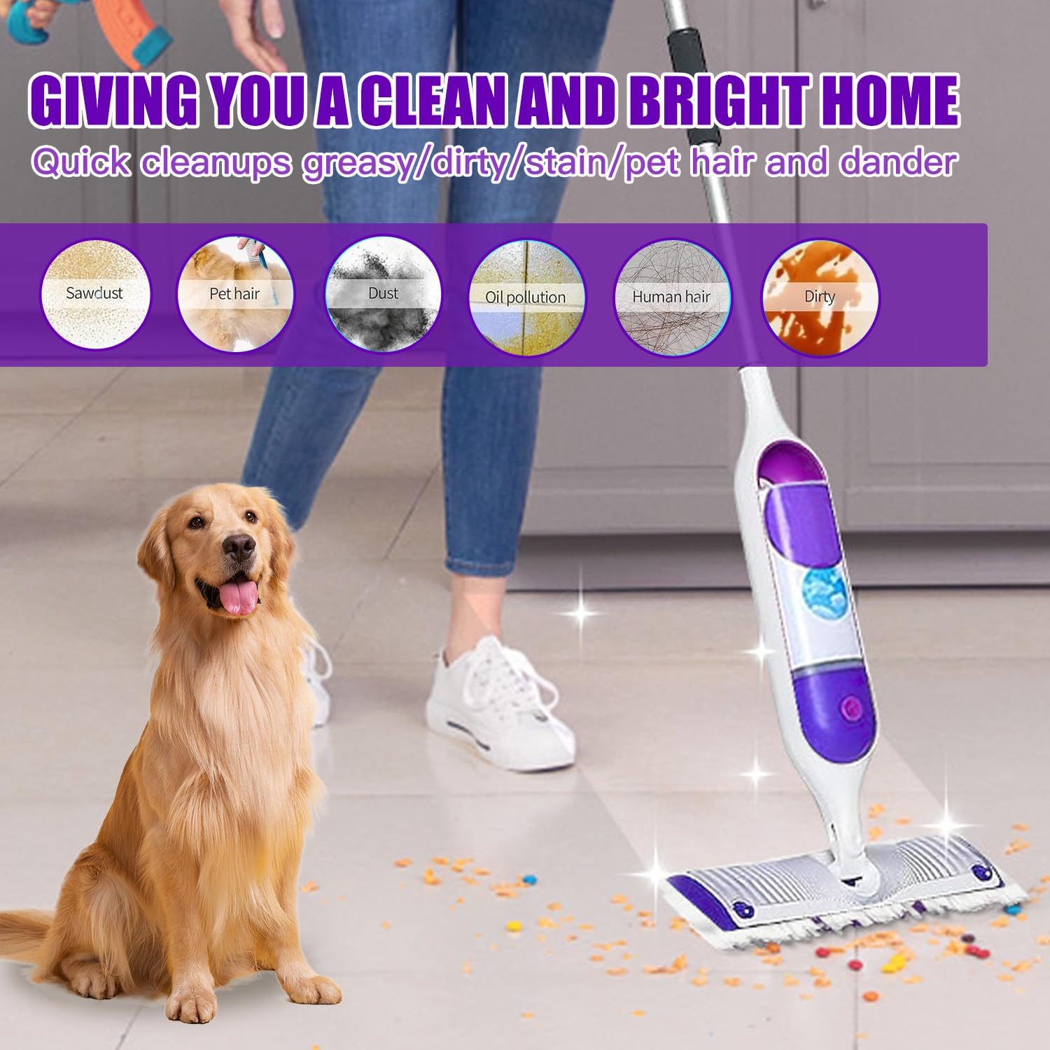 Repuesto para Swiffer PowerMop Multi-Surface Mop, almohadillas desechables Swiffer Power Mop para limpieza de suelos, paquete de 25.