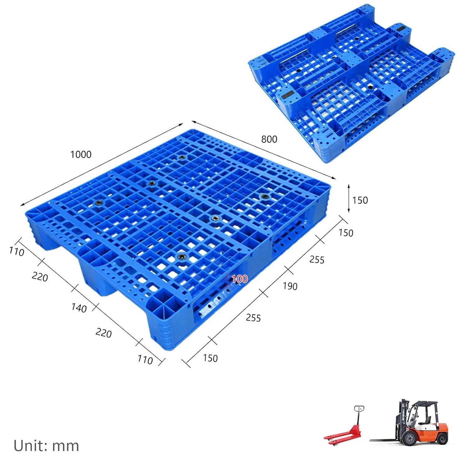 Plastikowe palety, odporna na wilgoć podkładka do przechowywania do garażu, supermarketu, na zewnątrz, piwnicy, łatwa do układania w stos, 4 szt