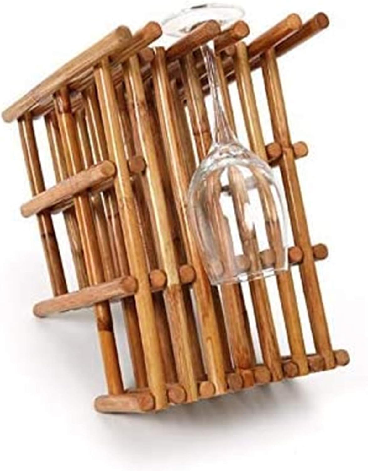 Wood Wine Rack - Wine Rack/Cellar/- Free Standing No Assembly Required able Top Wine Bottle Slots for 5 Bottles 3Wine Glass Rack Hanging Cup Holder.