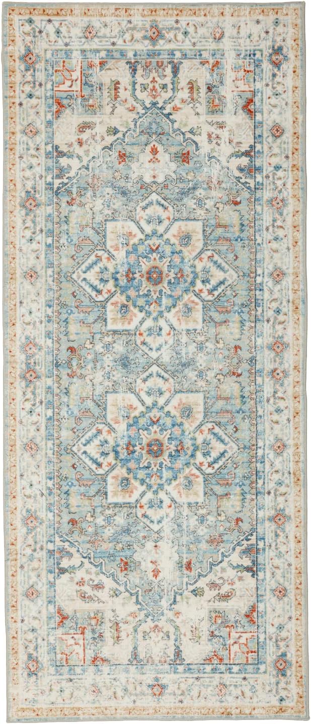 Lbris Washable Runner Rug,2'6''x6',for Hallway Laundry Room Kitchen Entryway Bathroom,Non Slip Rug Runners with Rubber Backing,Non Skid Stain-Resistant Non Shedding Durable Runners(Vintage)