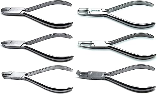 6pcs de Bond Dental de banda abrazadera de ángulo de asiento Hard Wire Pin alambre Alicates de corte