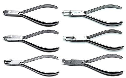 6pcs de Bond Dental de banda abrazadera de ángulo de asiento Hard Wire Pin alambre Alicates de corte