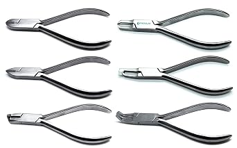 6 Pcs Dental De Bond Band Seat Angle Hard Wire Pin Ligature Wire Cutting Pliers