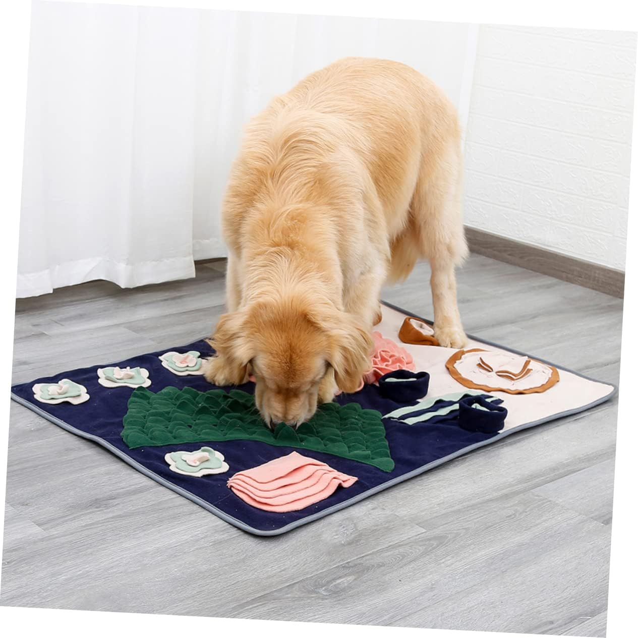 YARNOW Flower Slow Food Mat Dog Snuffle Pad Pet Sniffing Mat for Puppy and Adult Dog Large Feeding Toy for