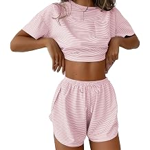 Ekouaer Womens Pajama Sets Sexy Lounge Sets Side Split Short Pj Sets Cute Pjs 2 Piece Comfy Sleepwear Loungewear