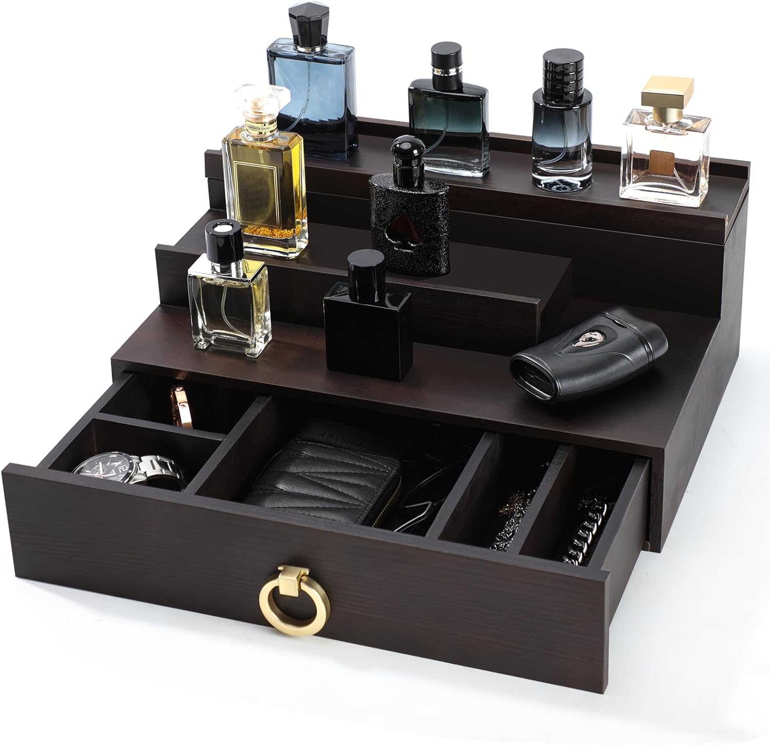 Cologne Organizer for Men 3 Tier Wooden Cologne Display