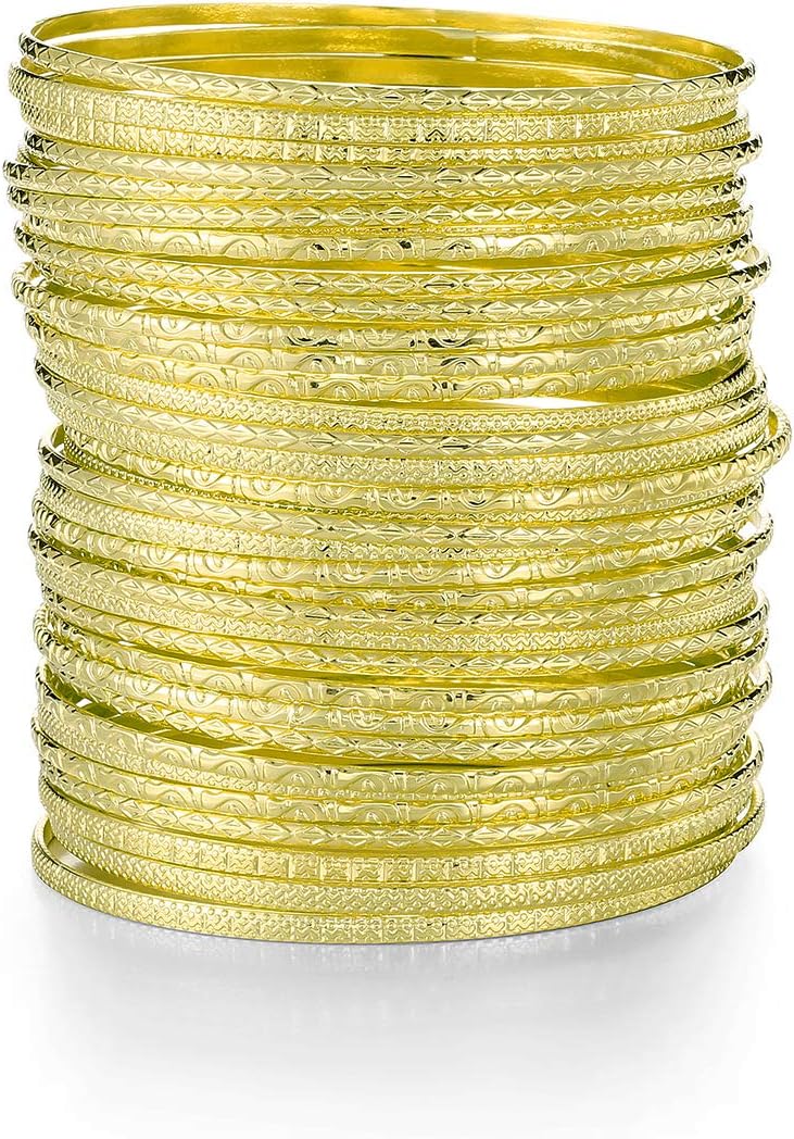 Flower Mixed Metal Aztec African Indian Vintage Multi Bangles Bracelets for Women Set of 36