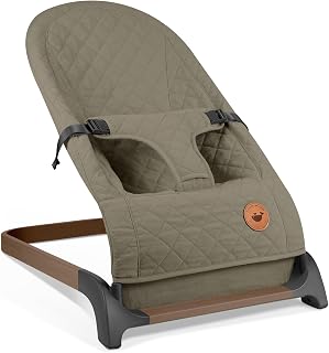 ANGELBLISS Baby Bouncer, Portable Bouncer Seat for Babies, Infants Bouncy Seat with Cotton Fabric, Natural Vibrations (Green)
