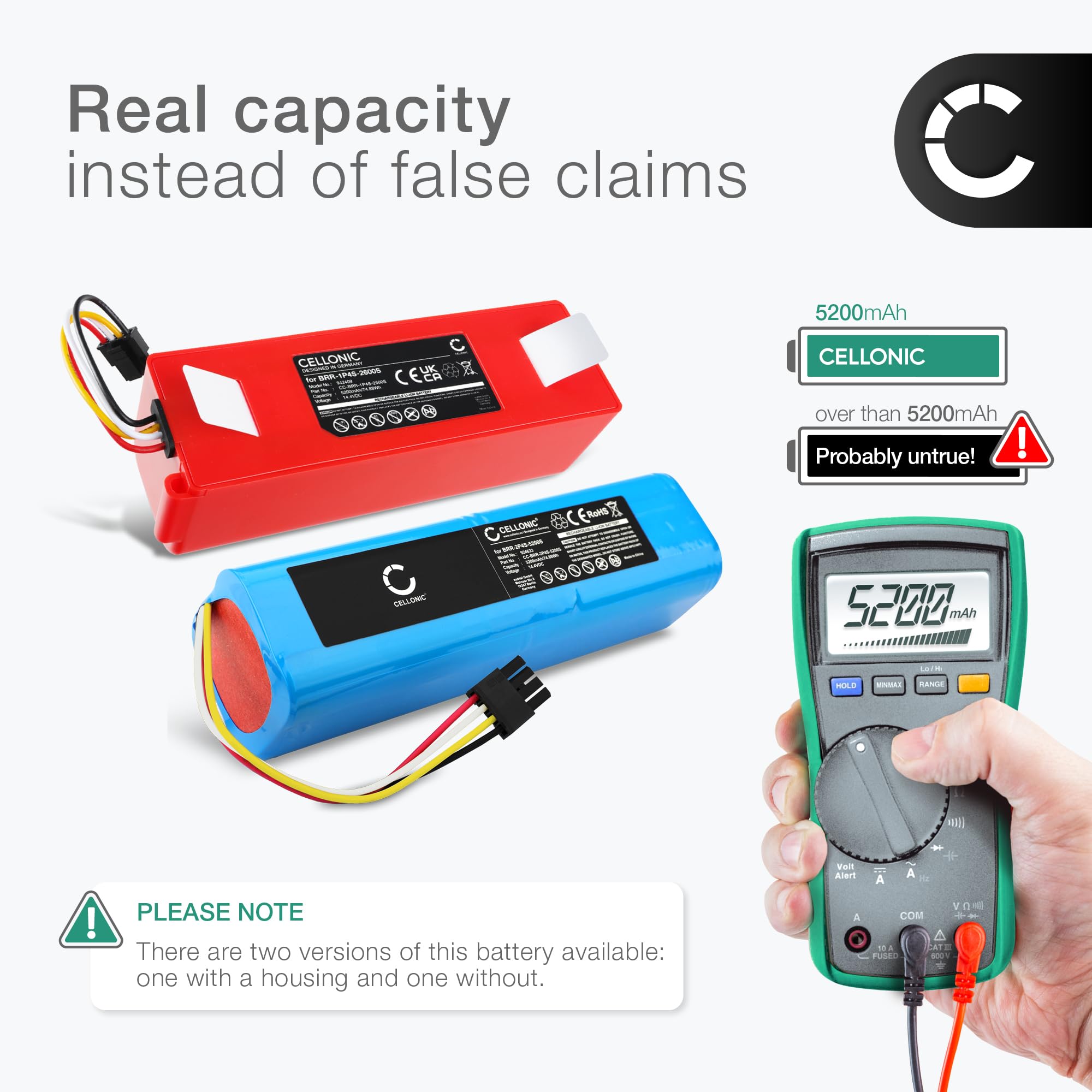 CELLONIC 1x Batterie Compatible avec Roborock AED03HRR, AED04HRR, C10