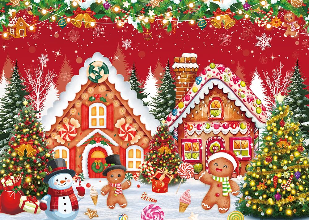 Tamaño 7x5 Pies Algodón BELECO 2.1x1.5m Tela Navidad Casa De Pan De Jengibre Telón De Fondo Casa De Navidad Cabina Piruletas Regalos Dulces Árbol De Navidad Foto Fondo Bebé Niños Familia Fiesta