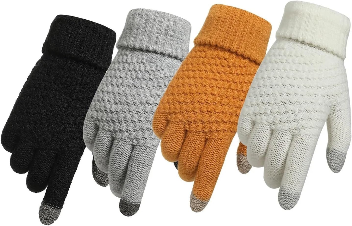 Women Men Warm Winter Touch Screen Gloves Stretch Knit Mittens