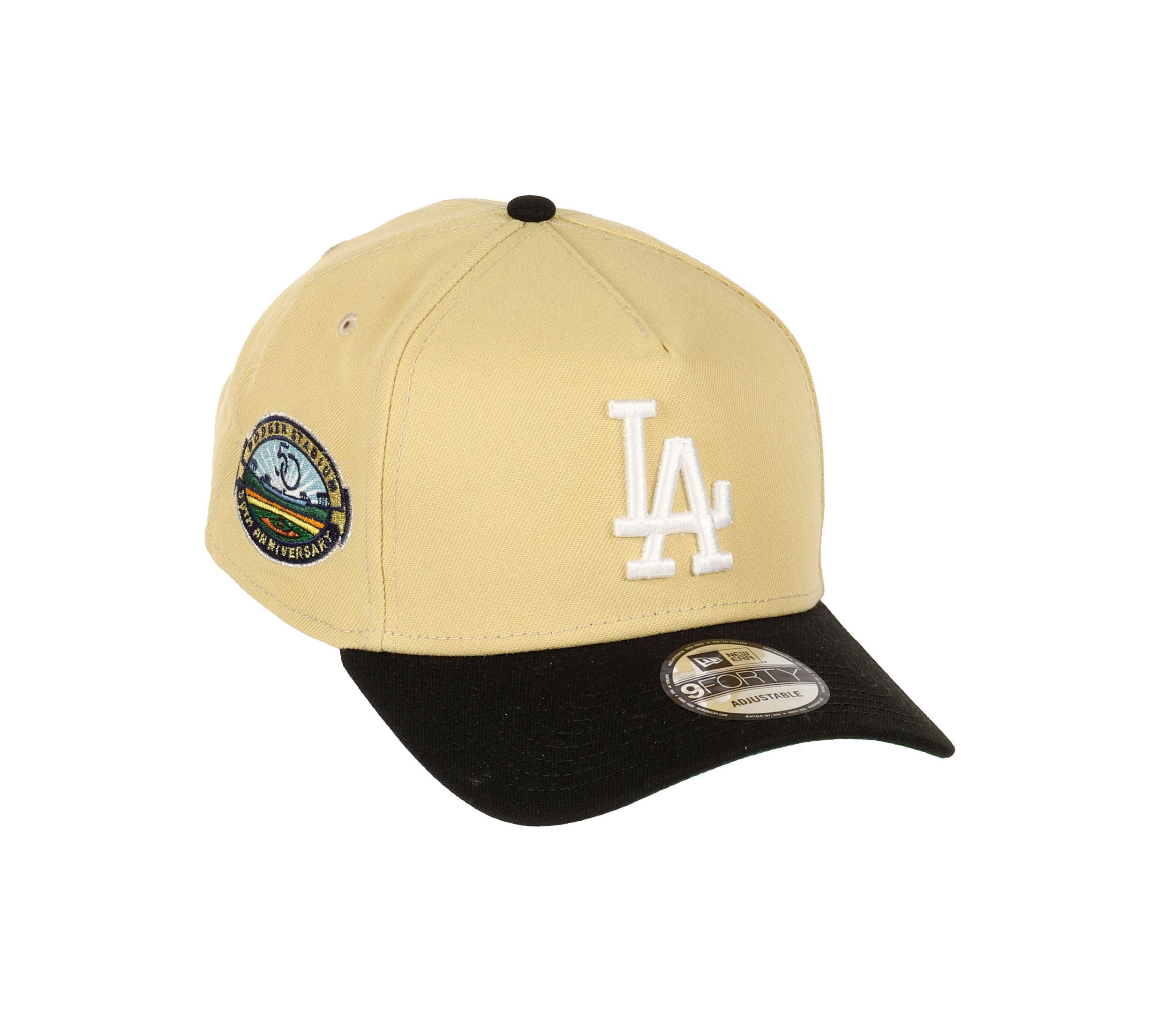 New Era Los Angeles Dodgers MLB Dodgers Stadium Sidepatch Cooperstown Vegas Gold Black 9Forty A-Frame Snapback Cap