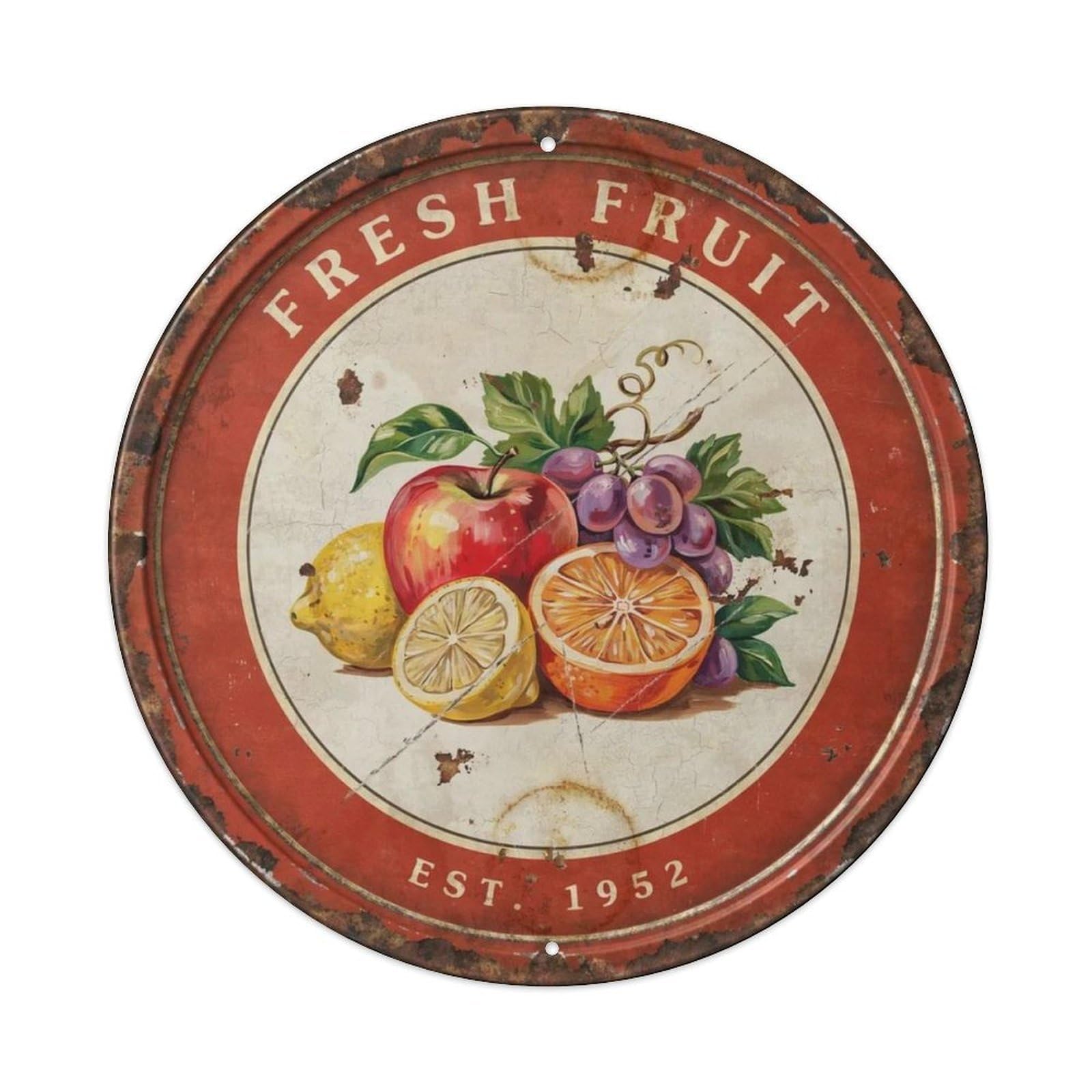 Kitchen-Fruit-Tin Metal Tin Sign Plaque