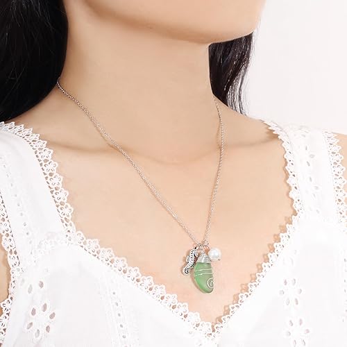 Miniatura 7 de UOXWOWXOU Sea Glass Necklace, Beach Necklaces for Women, Freshwater Pearls Necklace, Sea Glass Jewelry, Handmade Necklaces Gift for Women Girls