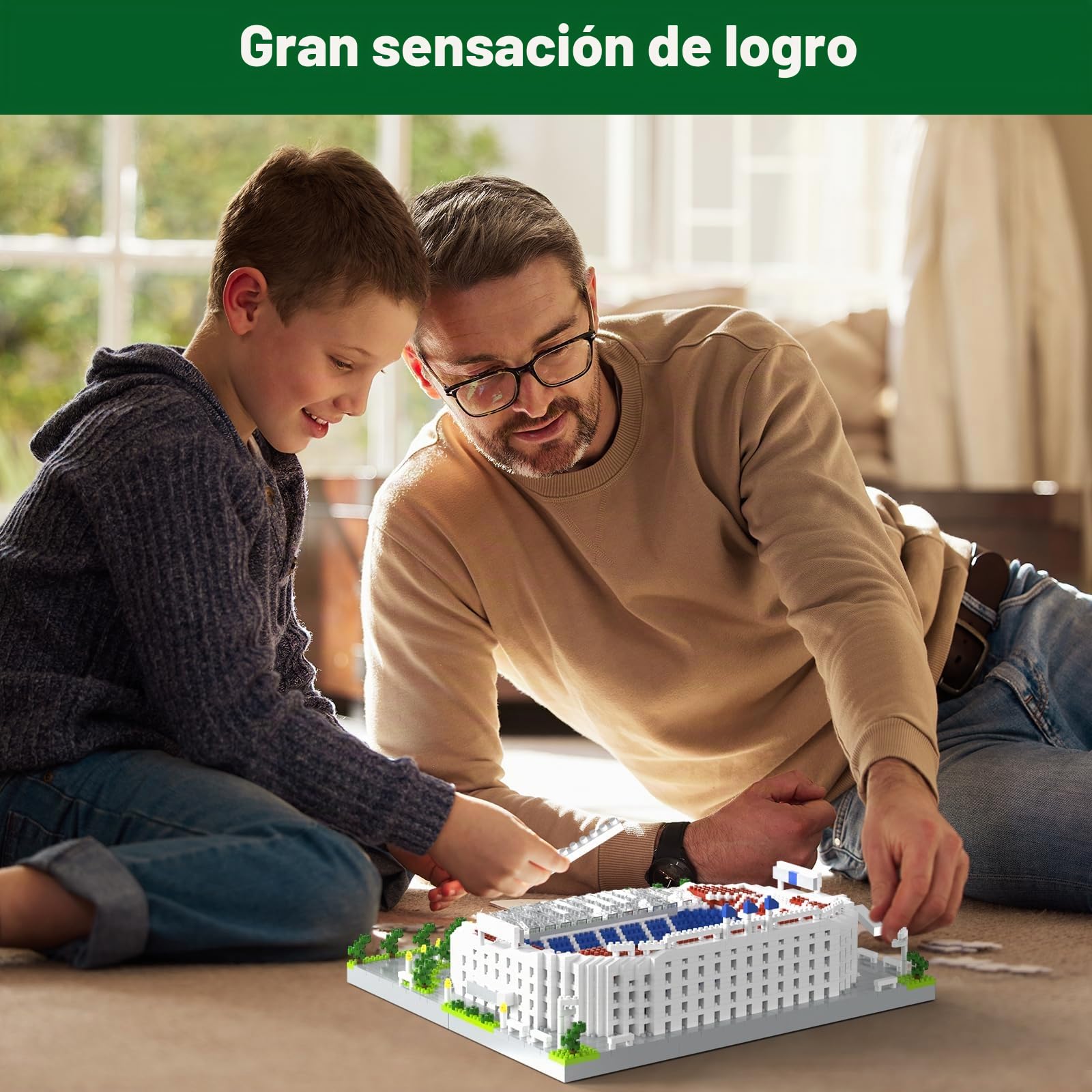 Juego de bloques de construcción de arquitectura del estadio de fútbol de Barcelona, juguete atractivo para adultos entusiastas del fútbol