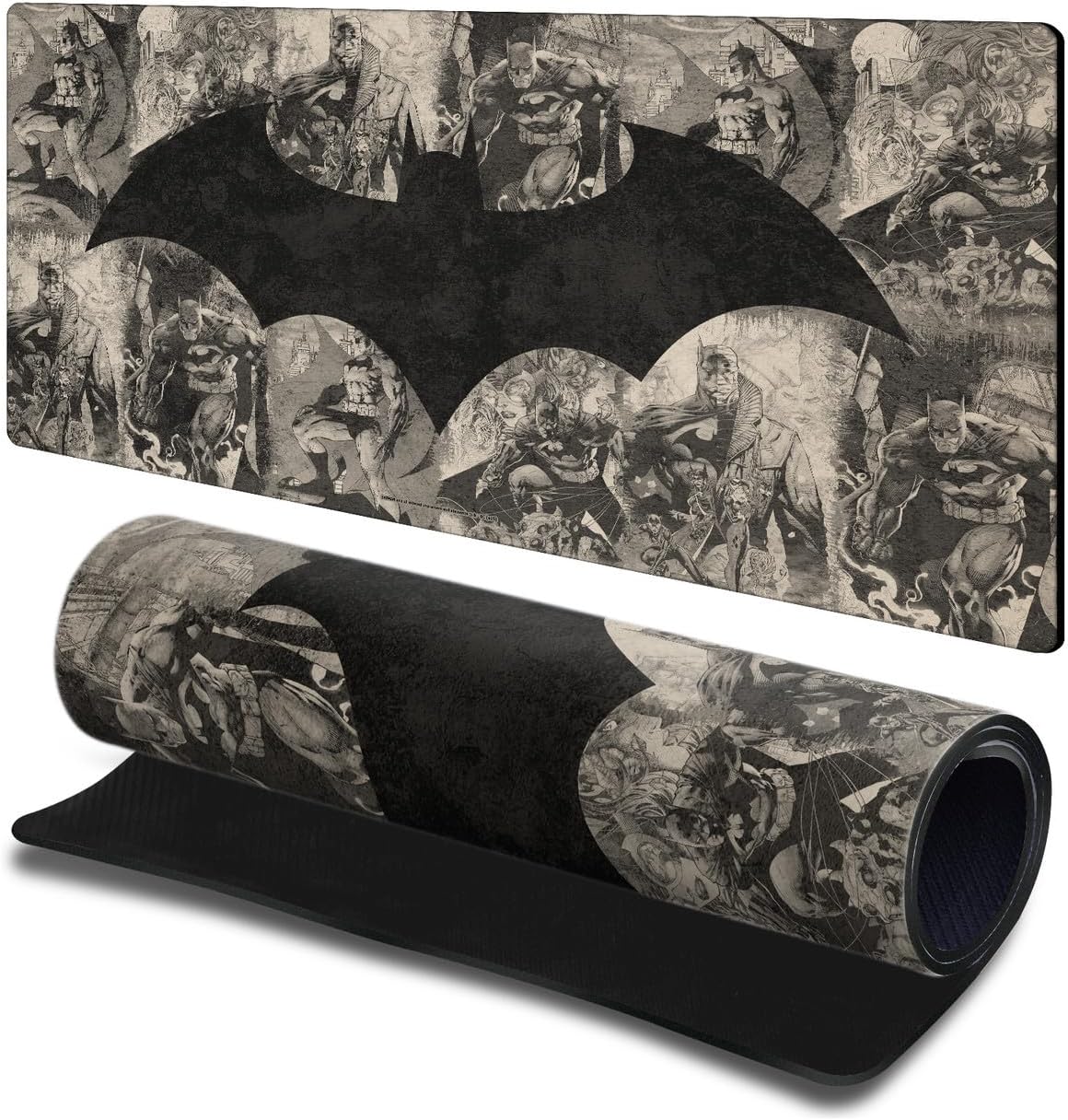 Head Case Designs Officially Licensed Batman DC Comics Collage Distressed Logos and Comic Book 23.62 x 11.81 x 0.12 inches (600 x 300 mm) - L Gaming Office Desk PC Keyboard Mouse Mat Pad