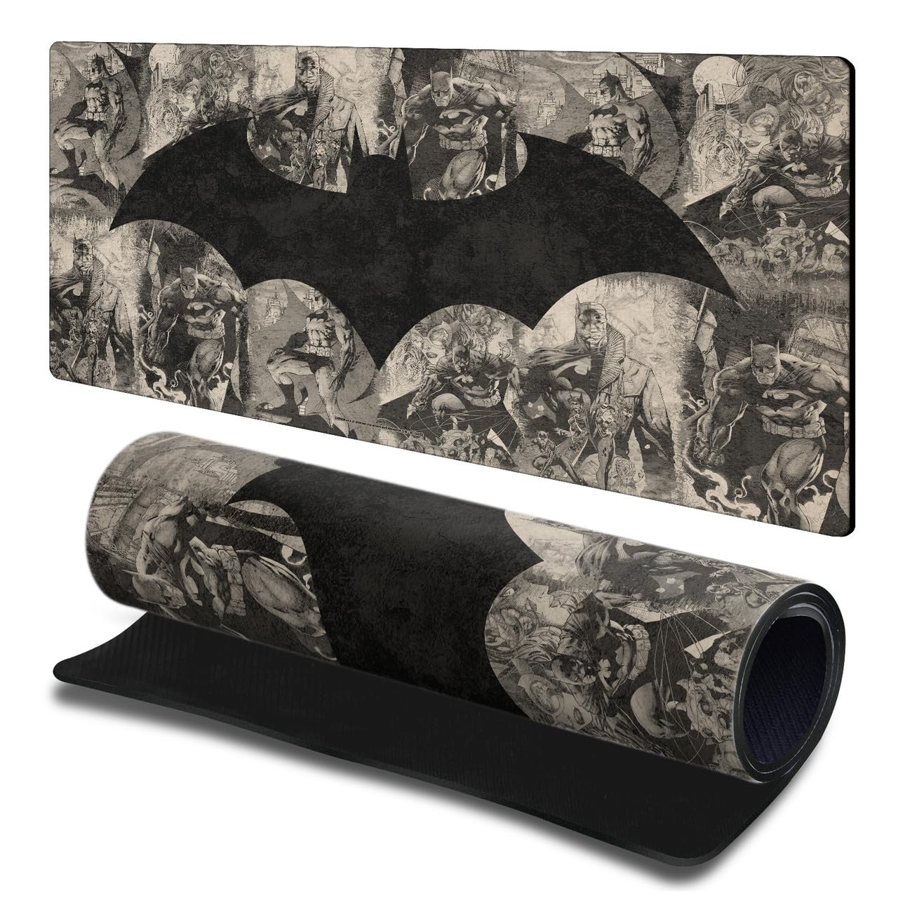 Head Case Designs Officially Licensed Batman DC Comics Collage Distressed Logos And Comic Book 23.62 x 11.81 x 0.12 inches (600 x 300 mm) - L Gaming Office Desk PC Keyboard Mouse Mat Pad