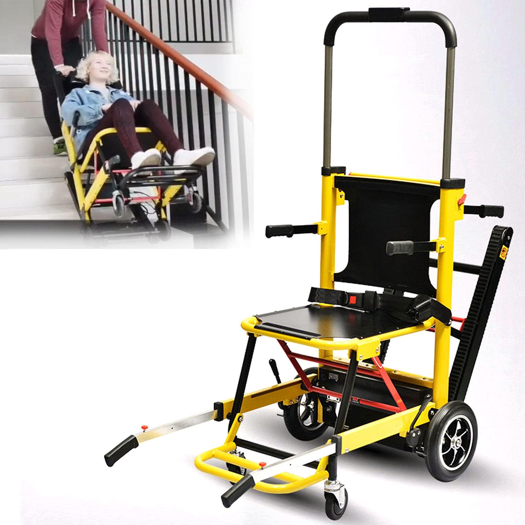 Lightweight Wheelchair Foldable Stair Climbing Electric Wheelchair Lifting Chassis Can Go Up and Down Stairs Chair for Elderly Disabled Patient and Goods Transfer