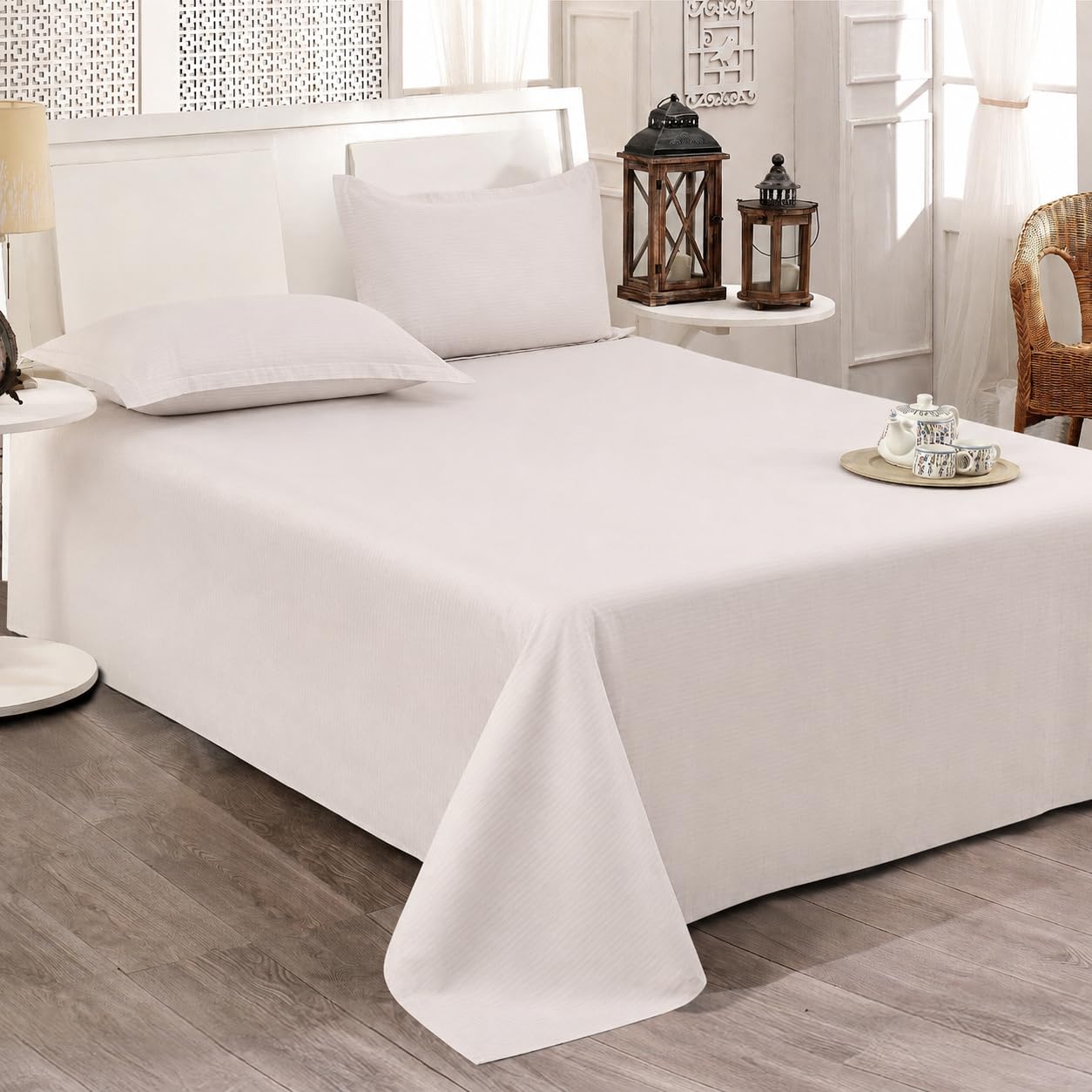Cortina Cloud Cotton King Size Bedsheet with 2 Pillow Covers | Super Soft, Breathable & Skin-Friendly Bedsheet for Double Bed King Size with Solid Design | (Cream,270x250 cm)-picture-14