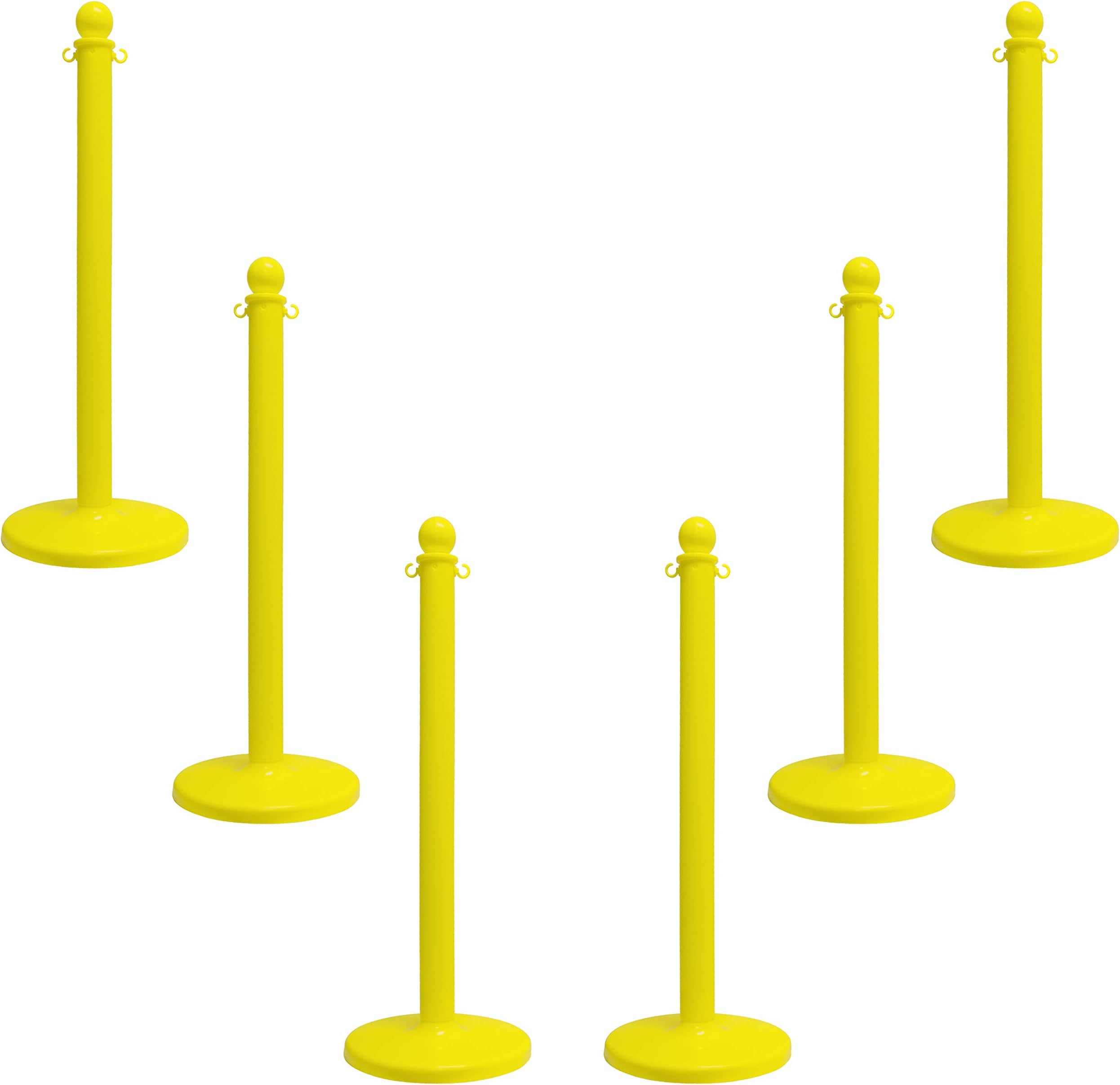 Mr. Chain 96402-6 Yellow Stanchion, 2.5" link x 40" Overall Height, Pack of 6