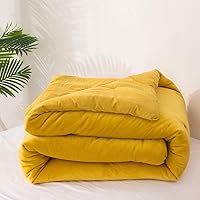 Vista 248 de Luxlovery - Juego de edredón azul neblina, tamaño matrimonial, minimalista, azul polvoriento, edredones de algodón suaves y transpirables, azul