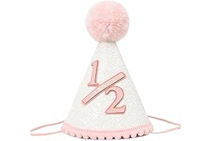 Pink Cone 1/2 Birthday Party Hat: Boho Princess Brilliance