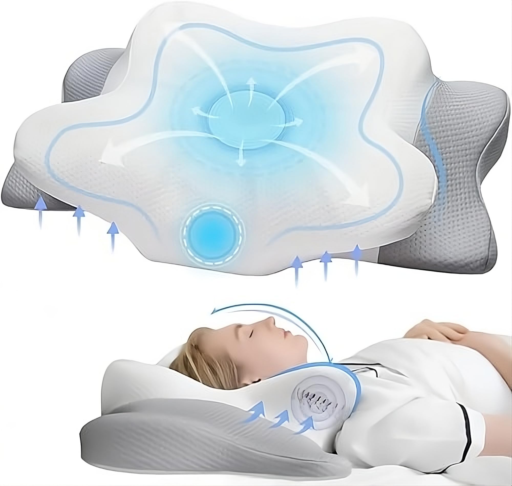 Almohada Cervicales y Cuello Viscoelástica Ortopédica | Almohadas cervicales para dormir antironquidos | Almohada Ergonómica | Almohada para Cervicales |Mejor Almohada Cervical |Almofadas Dolor Cuello