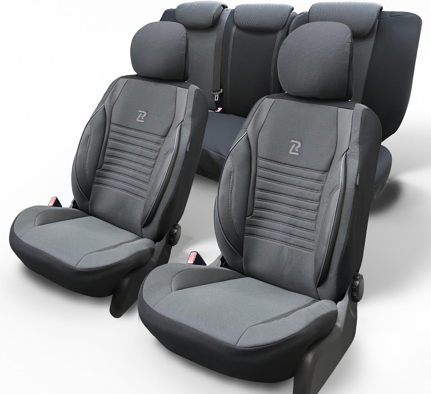 LUCARO Coprisedile Auto per Universal in Ökoleder Ares, Grigio