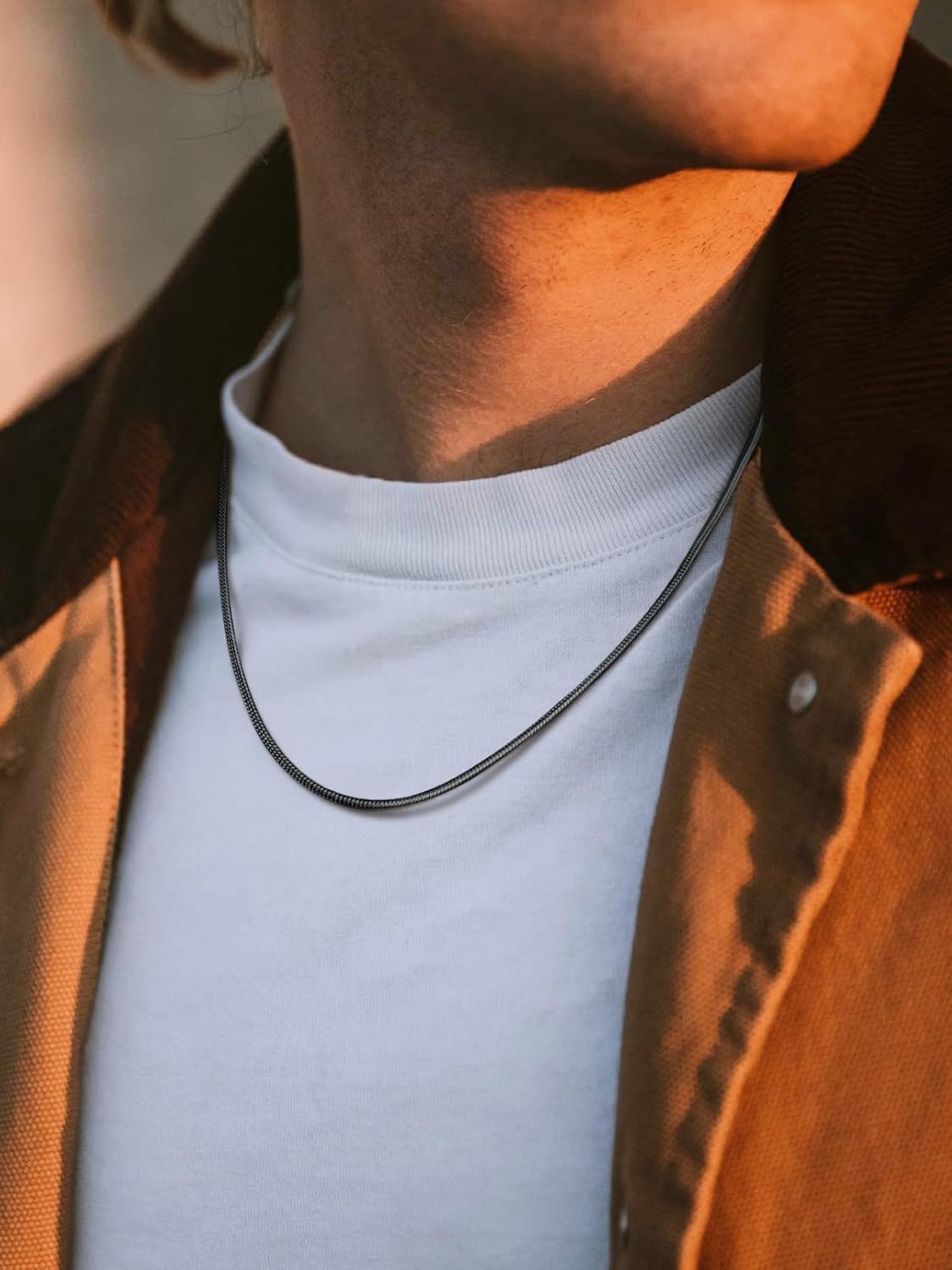 FaithHeart Stainless Steel Chains for Men, Silver/Black/14K Gold Plated Snake/Wheat/Box/Rope/Rolo Chain Necklace 16-30 Inches with Delicate Gift Box