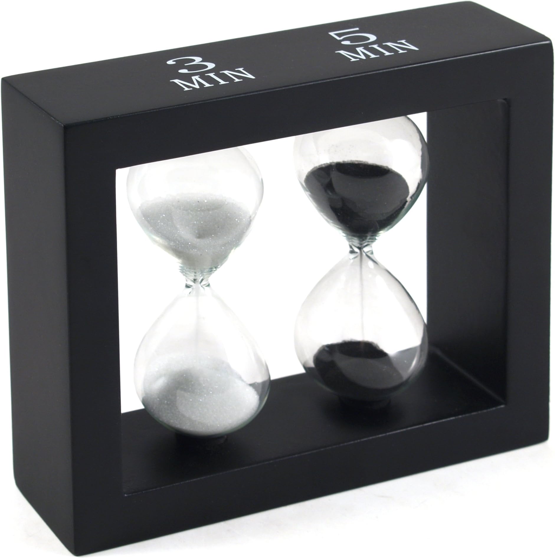 G.W. Schleidt STW1218-B 5-1/4-Inch Two-in-One Timer in Black Frame, 3-Minute and 5-Minute