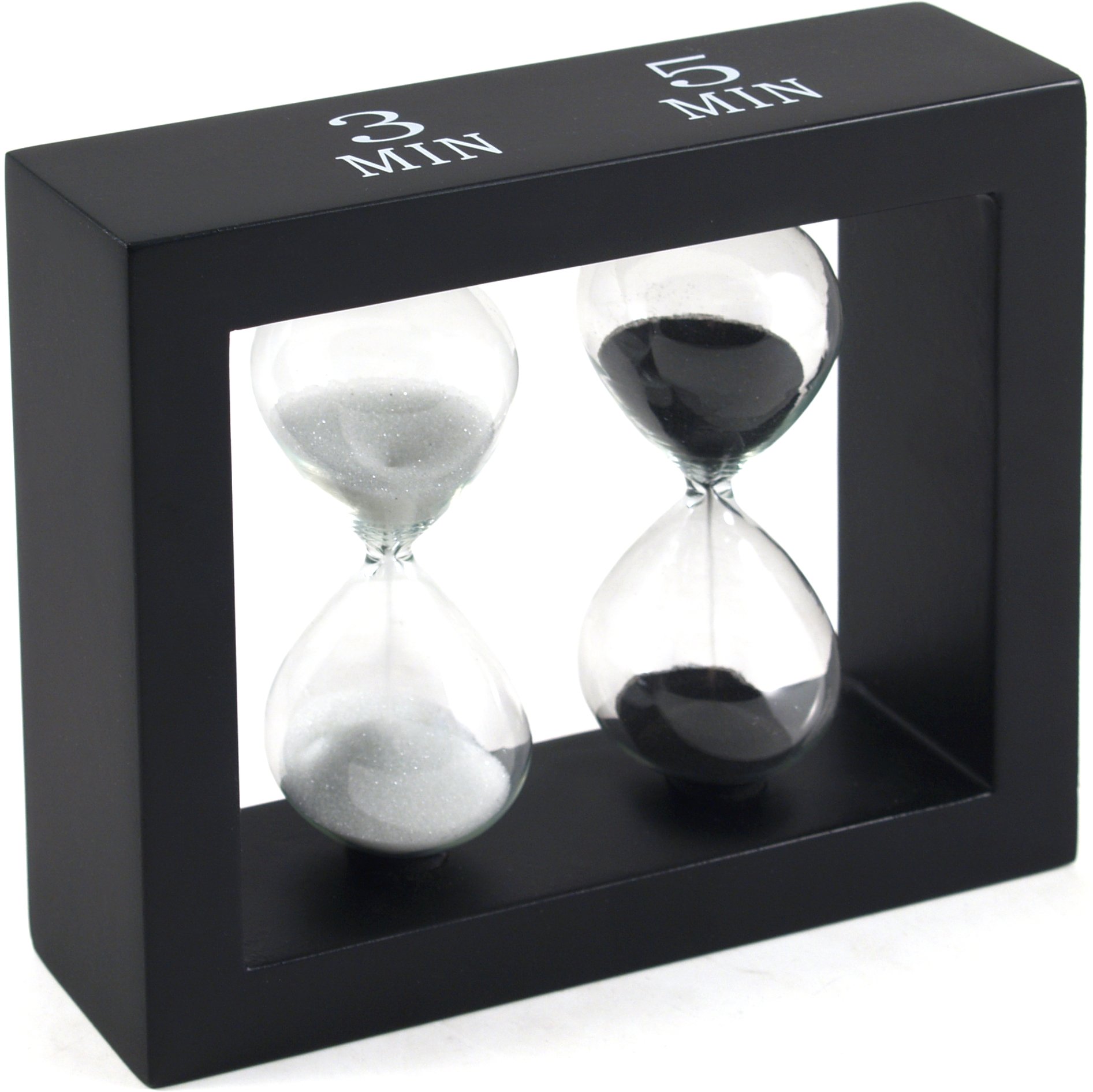 G.W. Schleidt STW1218-B 5-1/4-Inch Two-in-One Timer in Black Frame, 3-Minute and 5-Minute