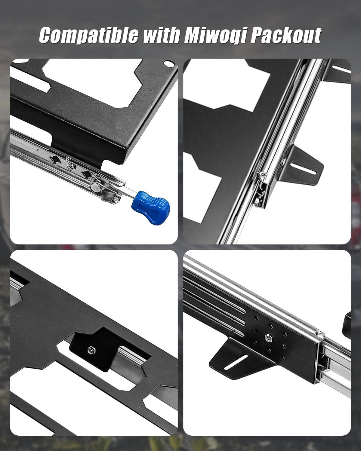 Mounting Plate with Slide Rail Fit for Mil.Waukee Packout, 20-40In Toolbox Sliding Extend Metal Base, Carriage Slide Mount Plate for Truck Vans Trailers