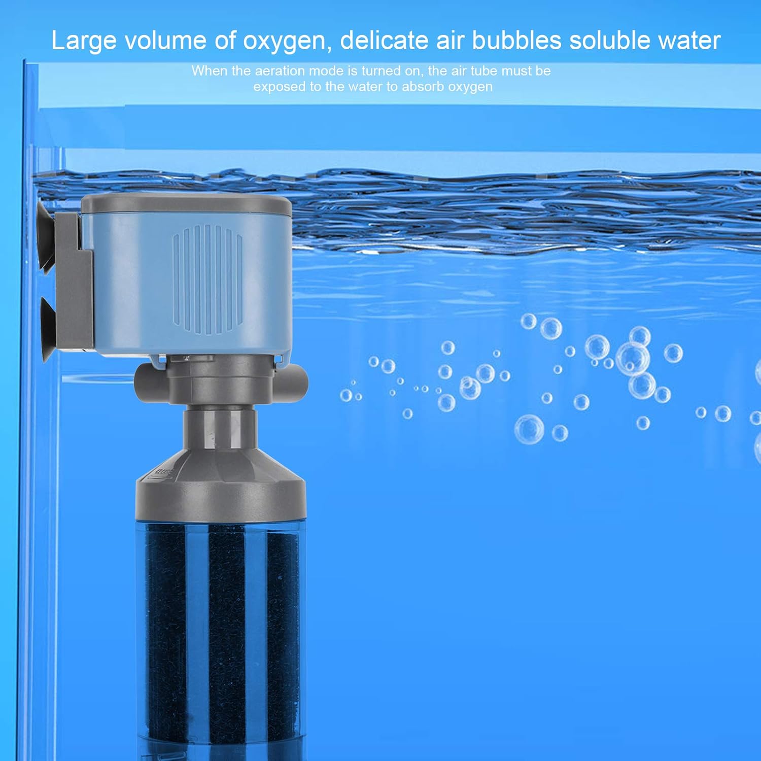 EVTSCAN Aquarium Filter Pump, ZY‑2000F5 5 in 1 Aquarium Fish Tank Filter 3‑Stage Multi‑Functional Ultra‑Quiet Filter Pump(US Plug)