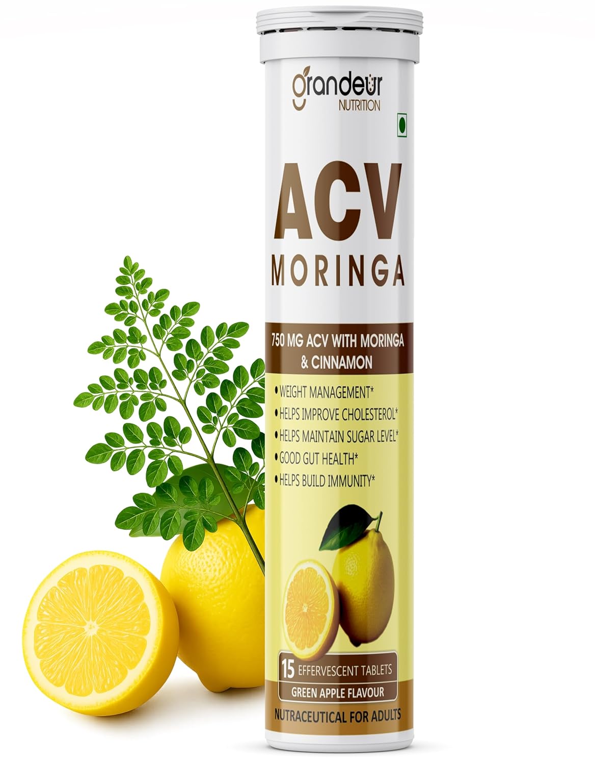 Buy Now Acv Moringa Effervescent Tablets With Lemon Flavor | Enriche...
