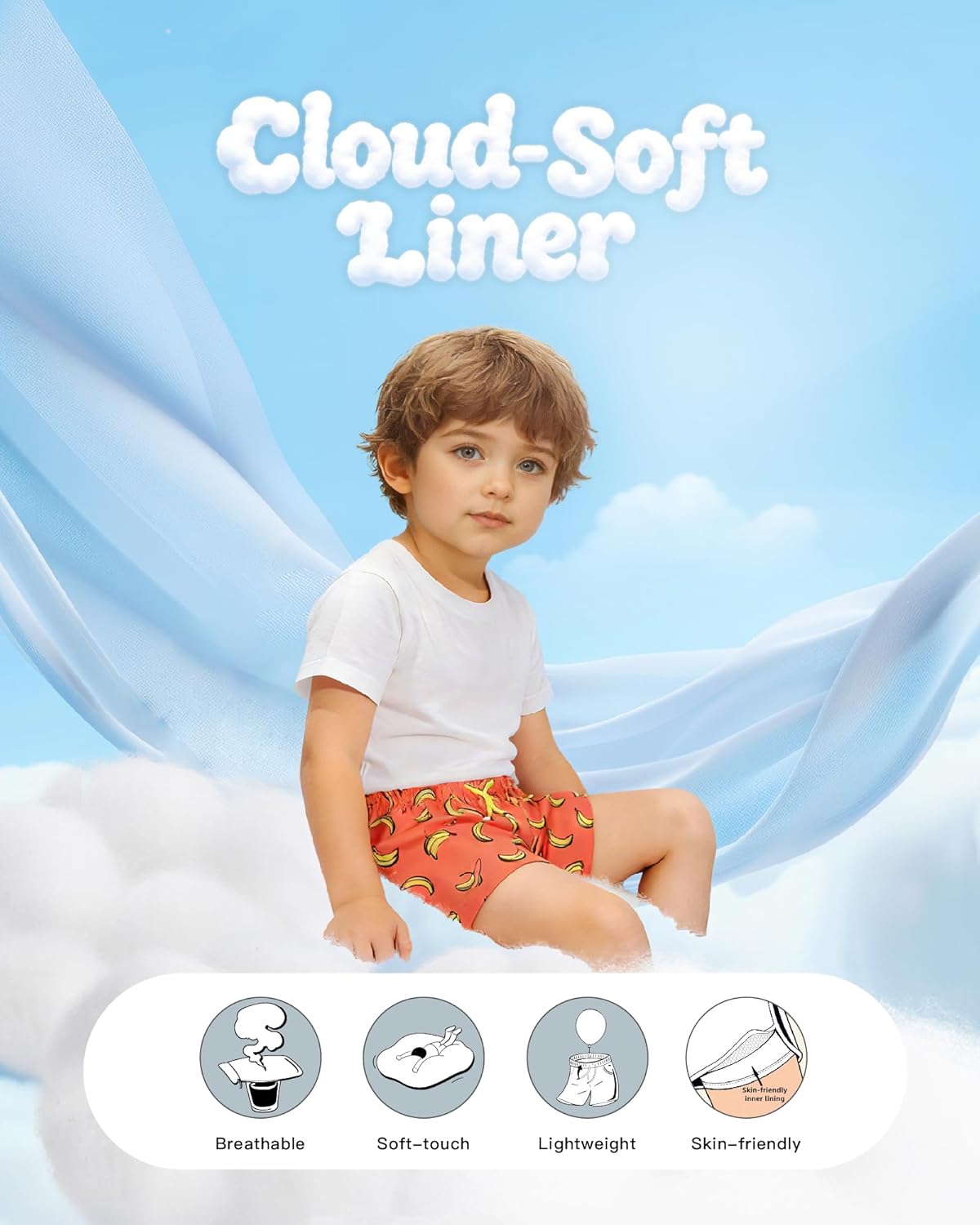 SURF CUZ Boys Swim Trunks with Compression Liner Toddler Swimsuit Boy Swim Shorts Bathing Suits Boxer Brief Swimming Trunks - Image 8