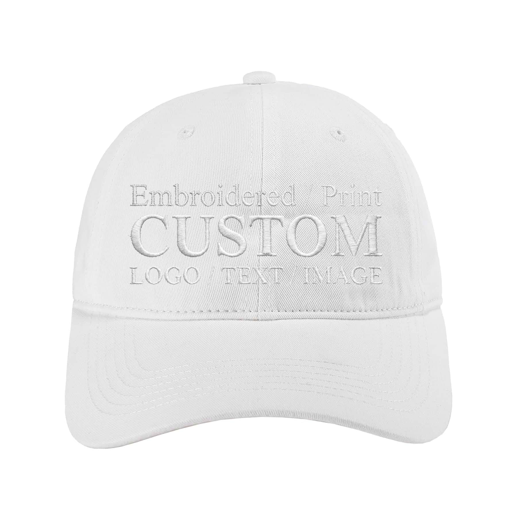 Soft Custom Hat Embroidered/Printed Logo/Text/Image Baseball Cap for Adult Personalized 4 Sided Customization, Washed Cotton, Adjustable sizes: Standard Heads(22.1"-23.6") & Large Heads(23.6"-25.6")