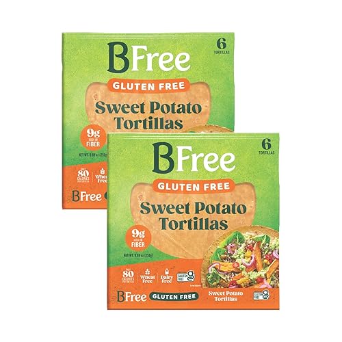 BFree Tortillas de envoltura sin trigo sin gluten, batata, veganas sin lácteos (paquete de 2)