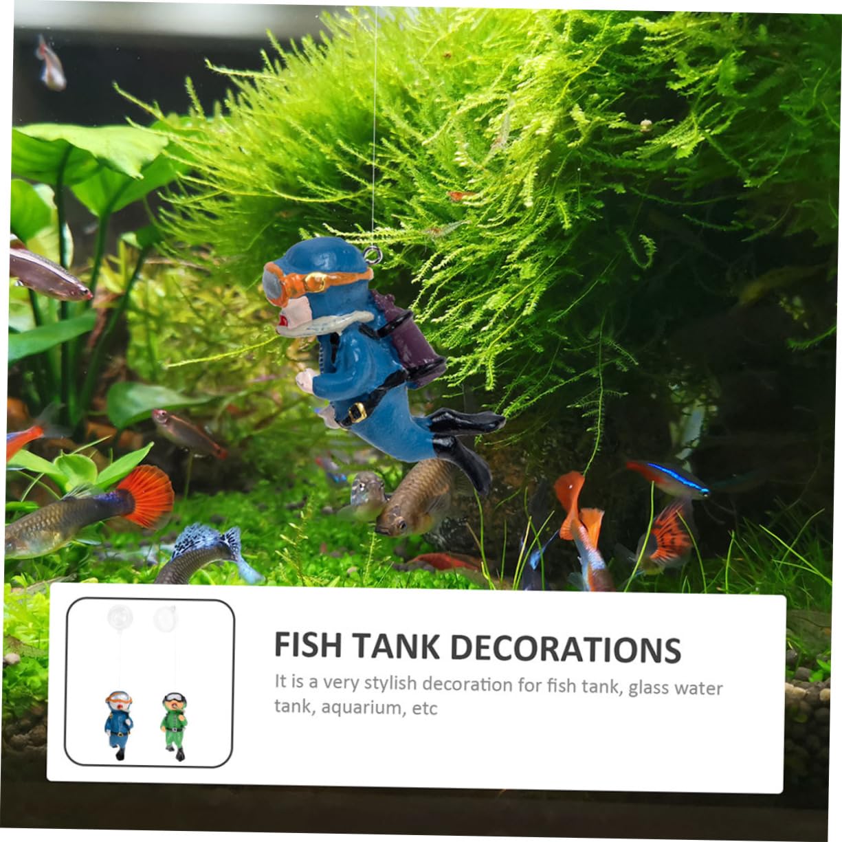 ULTECHNOVO 5 Ensembles Décoration D'aquarium Ornement D'aquarium Délicat Ornement De Plongeur Flottant pour Aquarium Décor D'aquarium Miniature Petit PVC 2 Pièces * 5