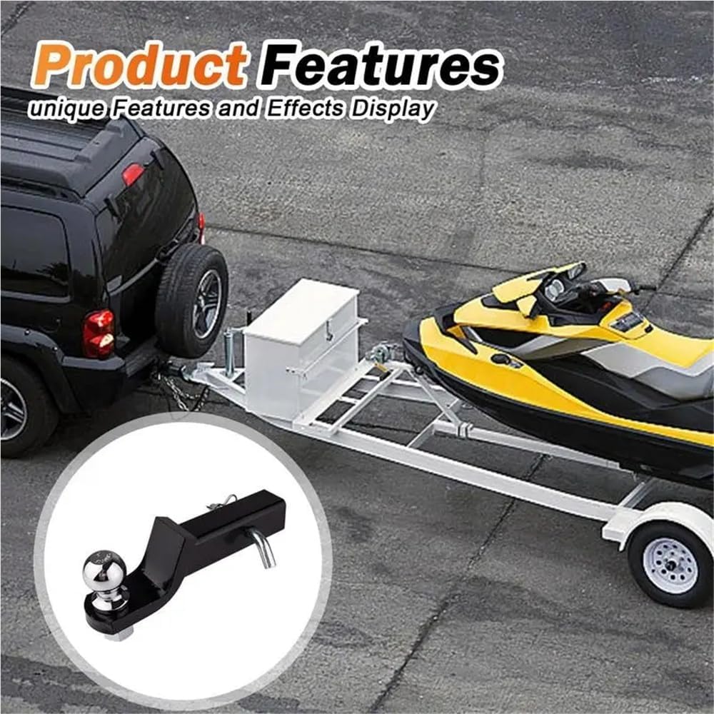 OUTMX Trailer Hitch Mount Solid Steel Tow Ball Hitch Drop Hitch 2 Inch Receiver with 6000-Pound Capacity for Trucks and SUVs