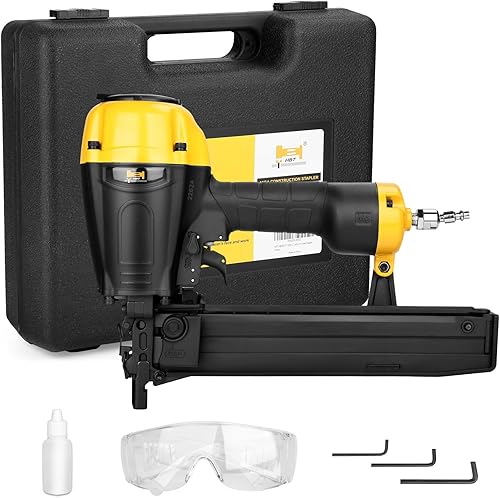 Miniatura 2 de HBT HBN851P 16GA - Grapadora neumática para construcción, grapadora de corona mediana de 7/16 pulgadas acepta grapas de 3/4 a 2 pulgadas