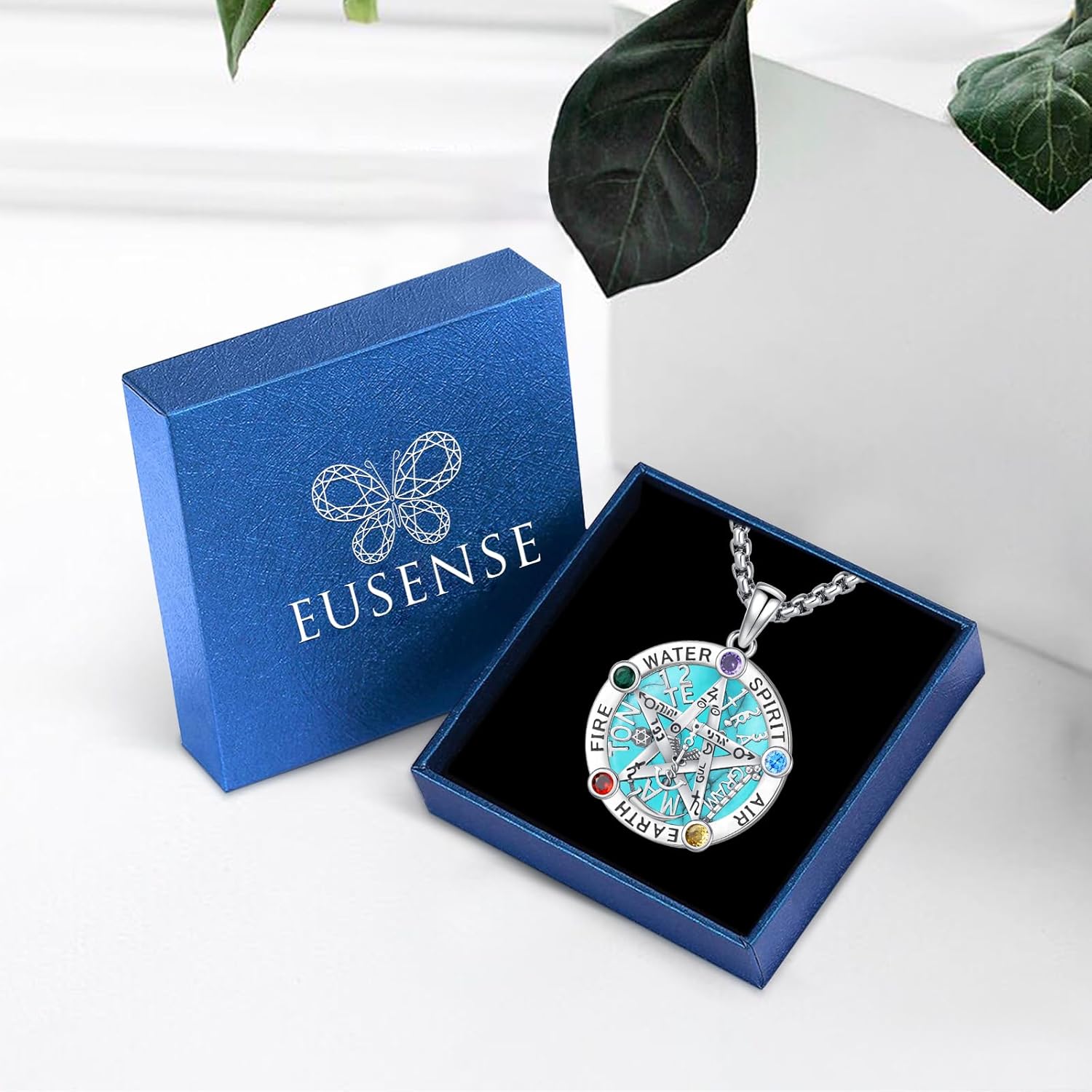 Eusense Triple Moon Goddess Necklac for Women Men Tree of Life Pendant Tetragrammaton Necklace Sterling Silver 925 Pentagram Moon Pentacle Goddess Pagan Wiccan Tree Life Jewelry - Image 6