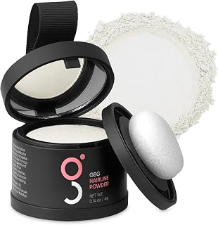GBG Hairline Powder, White - 48-Hour Coverage Root Touch Up Powder for Bald Spots, Instant Hair Loss Concealer & Brightening Highlights - Hair Fillers for Thinning Hair for Women & Men, 4g