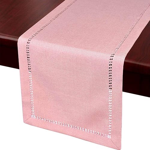 Grelucgo - Camino de mesa de comedor hecho a mano, color sólido, cubierta de tocador, con doble costura