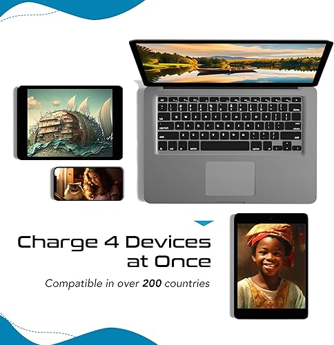 Miniatura 7 de Ceptics Juego de adaptadores de enchufe de alimentación mundial, USB dual y USB-C 3.1A, 20 W con QC-PD, 2 salidas de EE. UU. Compacto y potente, uso