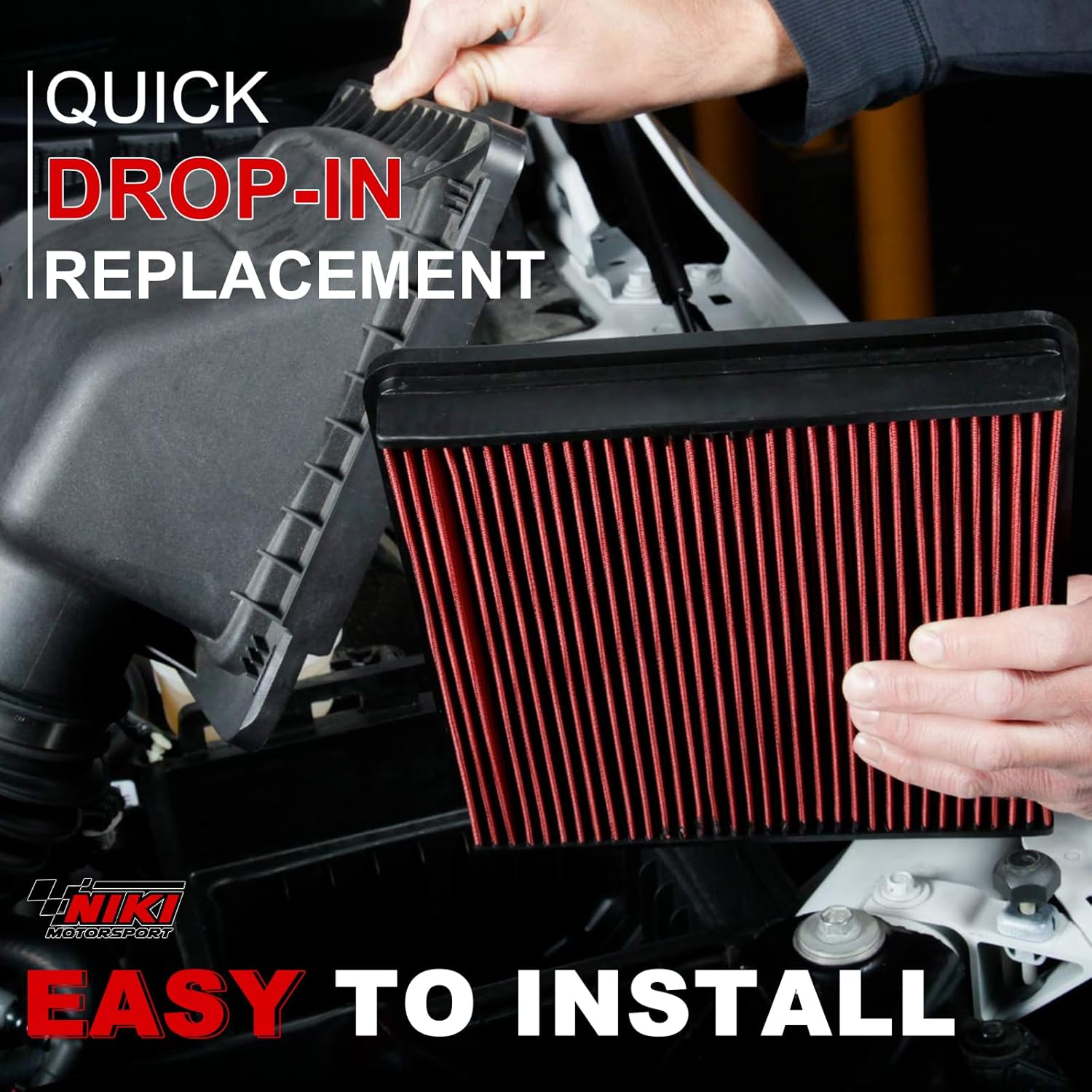 Engine Air Filter High-Flow Increase Power & Towing,Washable,Nikimotorsport Air Filter Compatible with 2016-2026 Toyota（Mirai,Camry,Corolla,Avalon,Sienna）,Cross Reference:33-3080