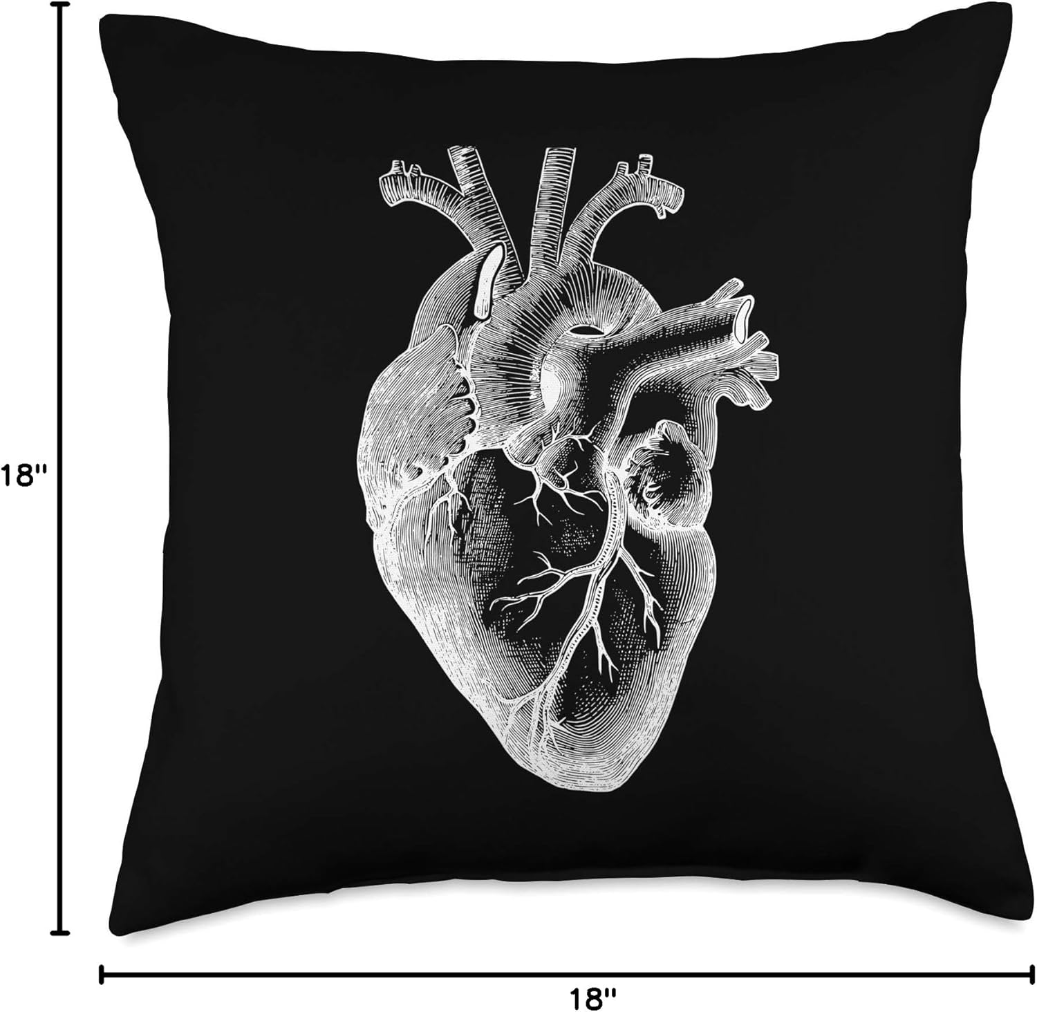 Anatomical Human Heart Doctor Gift Heart Anatomy Throw Pillow