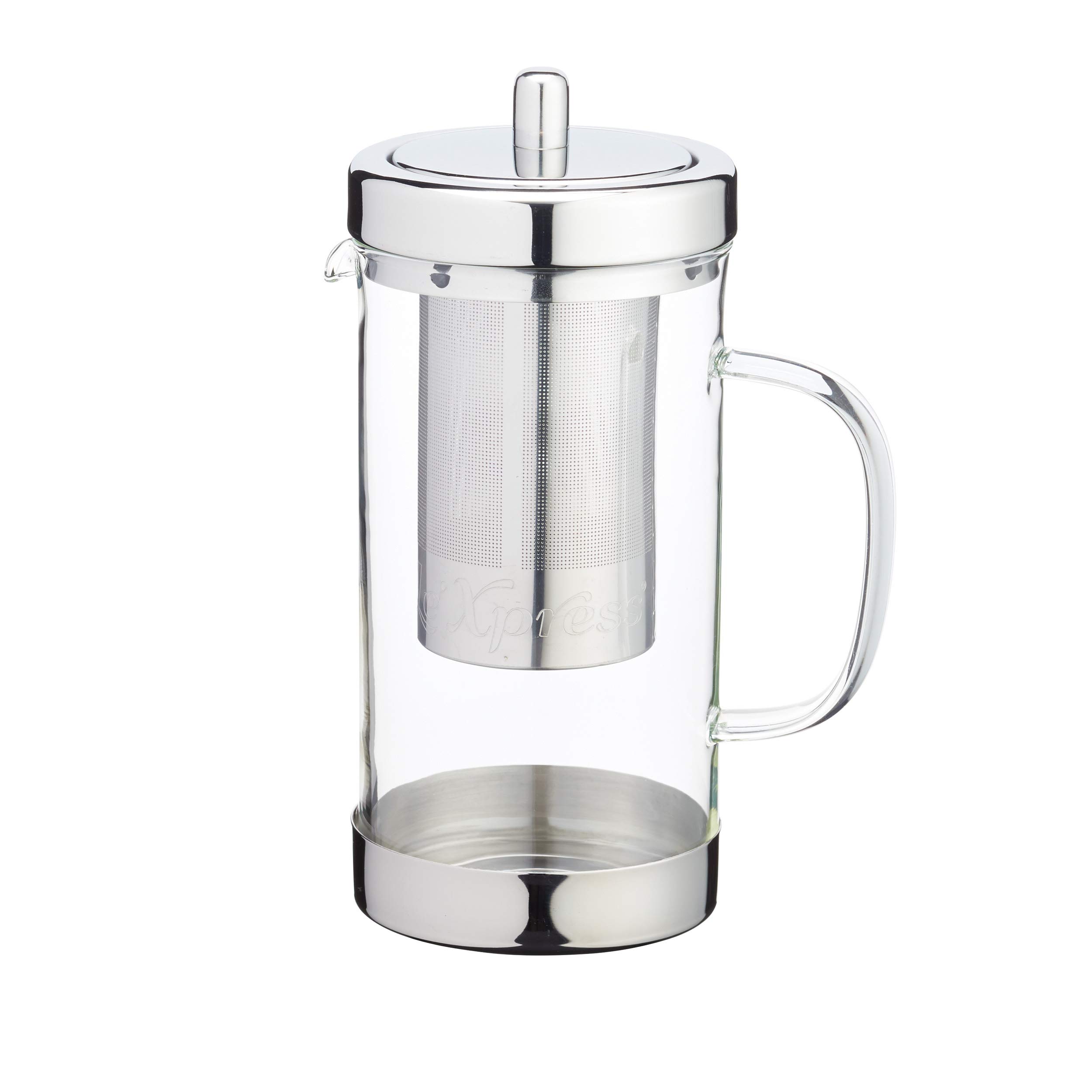 Le'Xpress Stainless Steel and Glass Infuser Teapot - 1 L