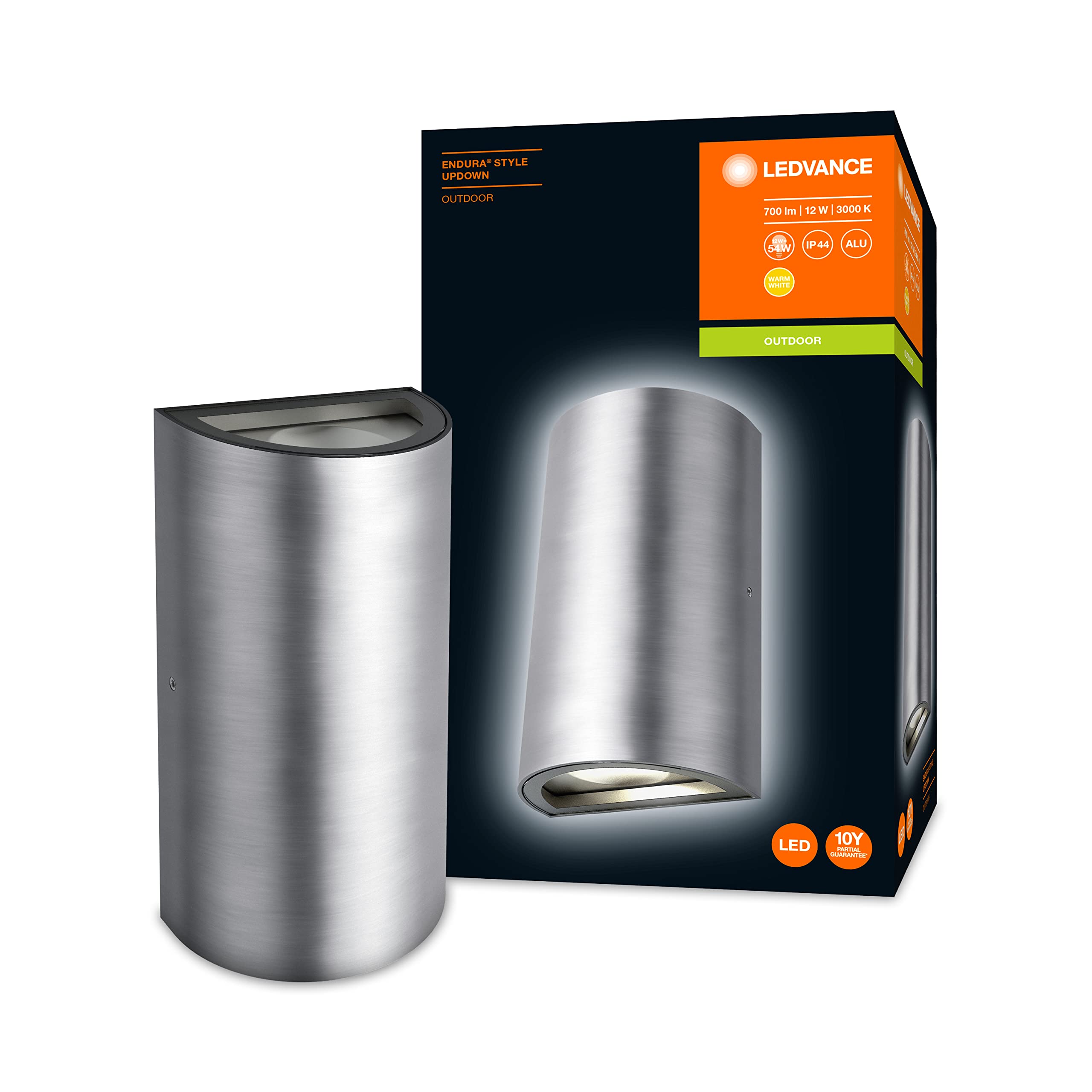 Ledvance Endura Style Applique Da Esterno Updown 12W Al, Silver