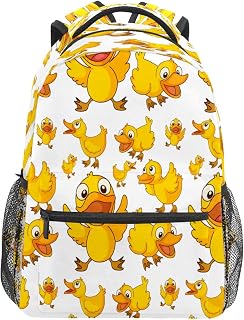 Mochila escolar para meninos e meninas lindas patinhos amarelos estudantes bolsa para livros de ombro para menina, leve, durável, médio, ensino fundamental universitário, bolsa de viagem, caminhada, acampamento mochila, Multicolorido, One Size, Clássico