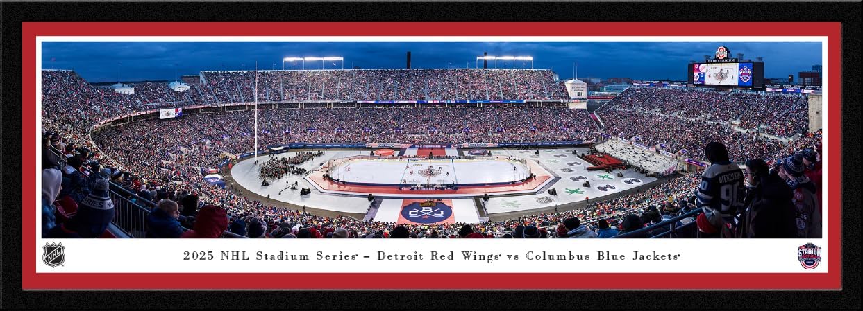 2025 NHL Stadium Series, Detroit Red Wings vs Columbus Blue Jackets - Unframed Print by Blakeway Panoramas